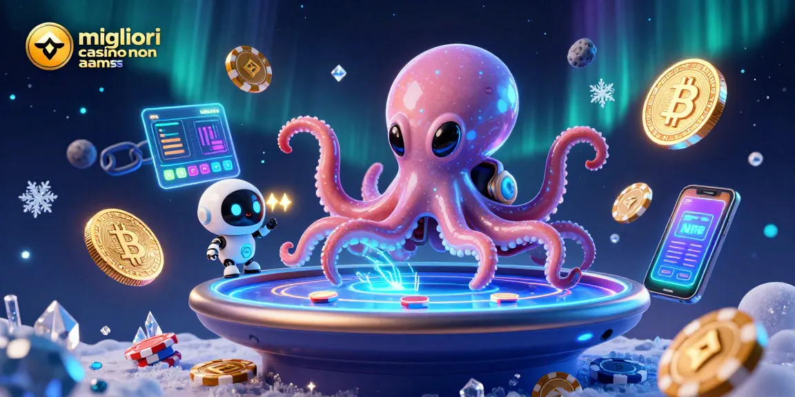 Engage with migliori casino non aams through an exciting holographic poker scene featuring an alien octopus.
