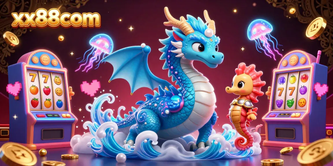 Engage with the thrilling world of xx88com through this vibrant 3D casino illustration showcasing slot machines.